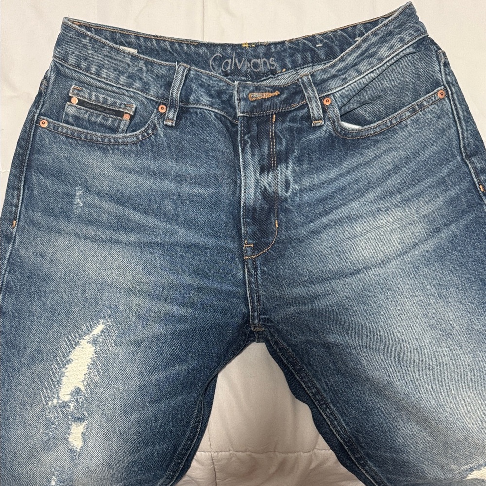 Women Calvin klein  Blue Denim Shorts